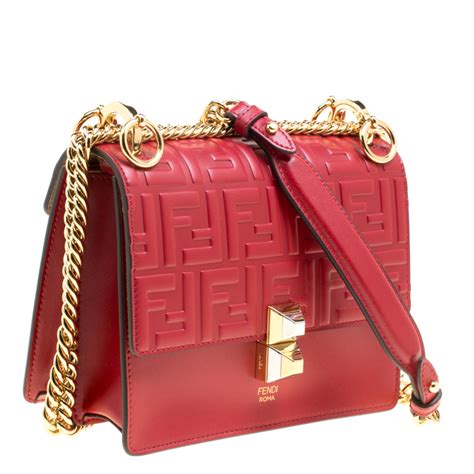 fendi kan i shoulder bag red|Fendi detachable shoulder handbags.